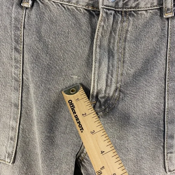 Zara Women's Gray Denim Cargo Jeans Size 10 Utility Pockets Wide Leg - Picture 4 of 8